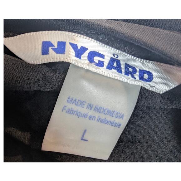 Nygard Women's Black Long Sleeve Blouse Top Soft Travel Wrap Back Detail Large - Picture 7 of 8